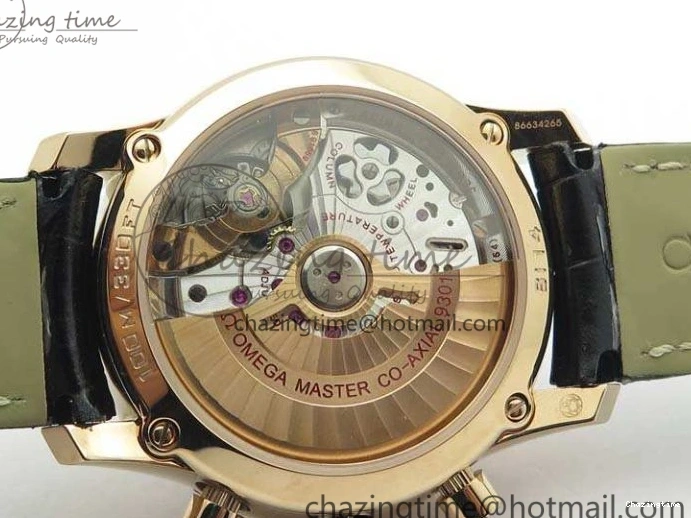 0104 De Ville Chronograph RG OMF 1:1 Best Edition Black Dial On Black Leather Strap A Sophisticated 8106